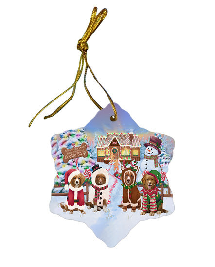 Holiday Gingerbread Cookie Shop Nova Scotia Duck Toller Retrievers Dog Star Porcelain Ornament SPOR56861