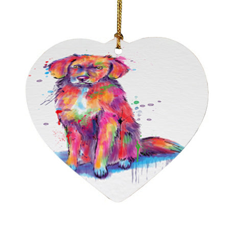 Watercolor Nova Scotia Duck Toller Retriever Dog Heart Christmas Ornament HPOR57444