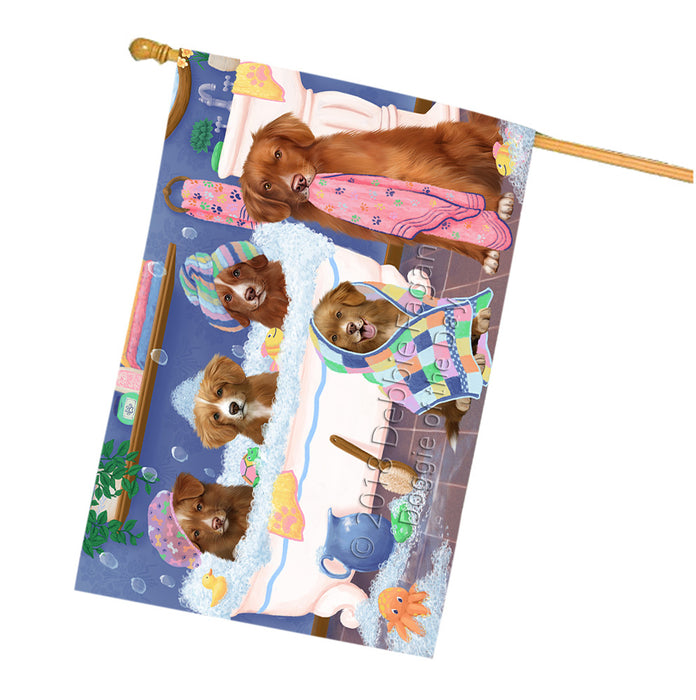 Rub A Dub Dogs In A Tub Nova Scotia Duck Toller Retrievers Dog House Flag FLG57488