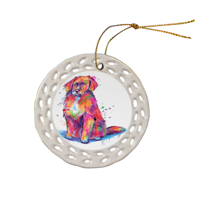 Watercolor Nova Scotia Duck Toller Retriever Dog Ceramic Doily Ornament DPOR57444