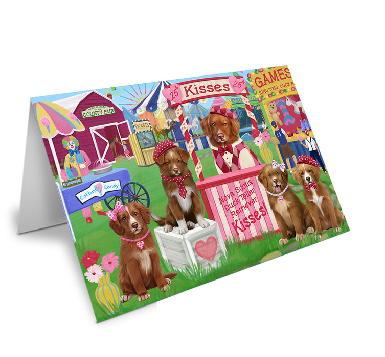 Carnival Kissing Booth Nova Scotia Duck Tolling Retrievers Dog Handmade Artwork Assorted Pets Greeting Cards and Note Cards with Envelopes for All Occasions and Holiday Seasons GCD72242