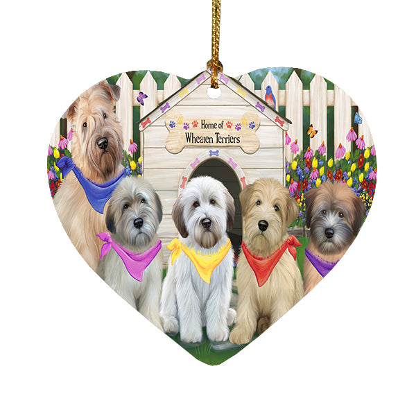 Spring Dog House Wheaten Terriers Dog Heart Christmas Ornament HPOR52216