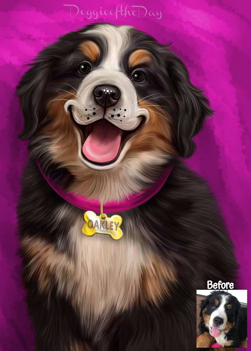 Digital Painting PERSONALIZED Caricature PET PORTRAIT! Custom Pet Dog or Cat Art