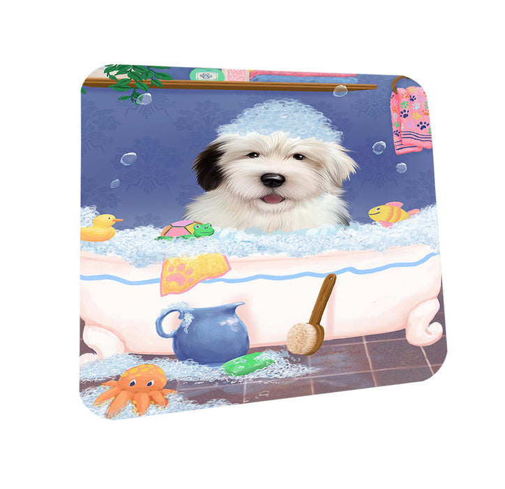 Rub A Dub Dog In A Tub Old English Sheepdog Coasters Set of 4 CST57361