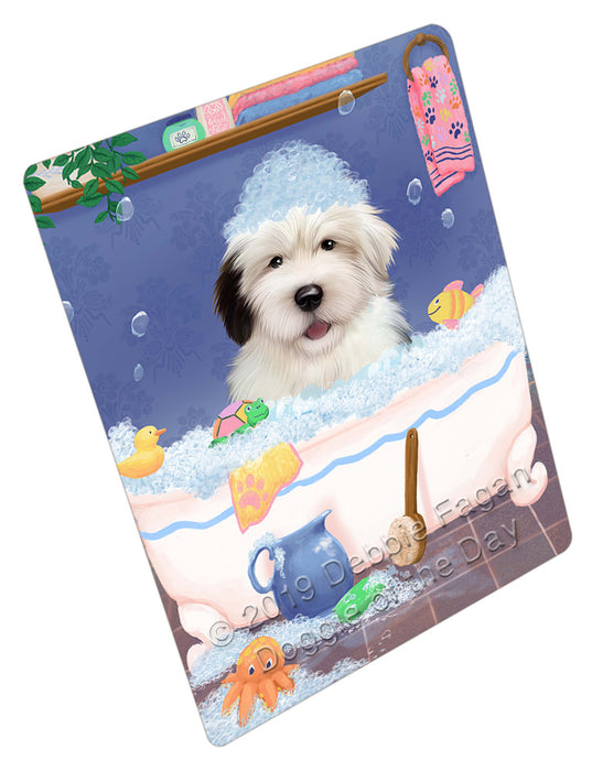 Rub A Dub Dog In A Tub Old English Sheepdog Cutting Board - For Kitchen - Scratch & Stain Resistant - Designed To Stay In Place - Easy To Clean By Hand - Perfect for Chopping Meats, Vegetables