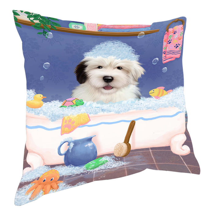Rub A Dub Dog In A Tub Old English Sheepdog Pillow with Top Quality High-Resolution Images - Ultra Soft Pet Pillows for Sleeping - Reversible & Comfort - Ideal Gift for Dog Lover - Cushion for Sofa Couch Bed - 100% Polyester