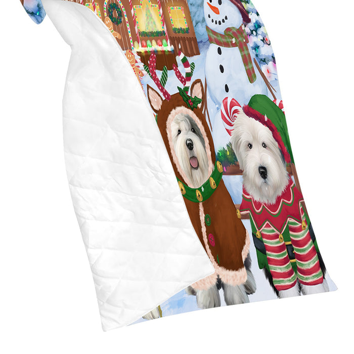 Holiday Gingerbread Cookie Old English Sheepdogs Quilt
