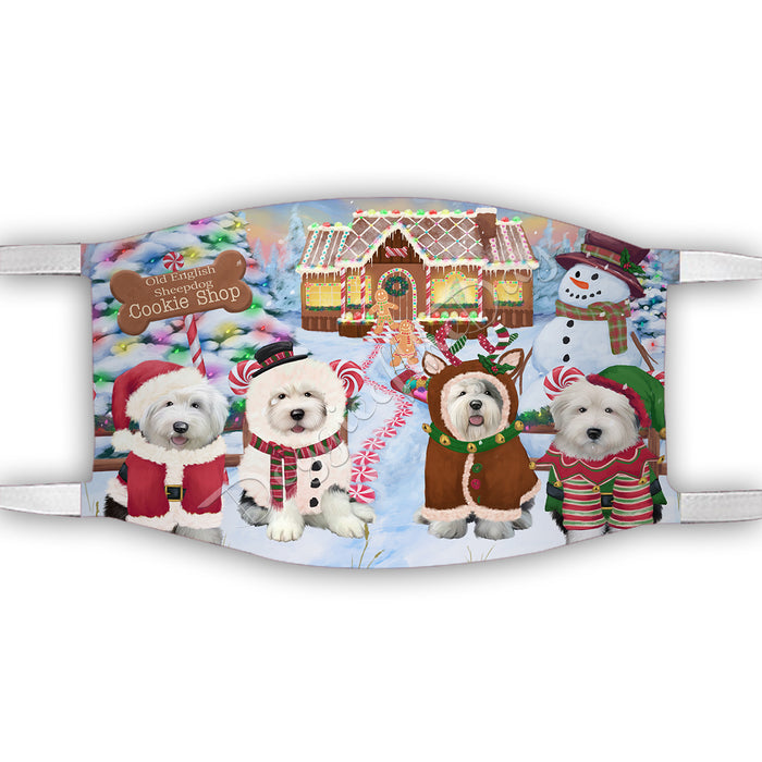 Holiday Gingerbread Cookie Old English Sheepdogs Shop Face Mask FM48914