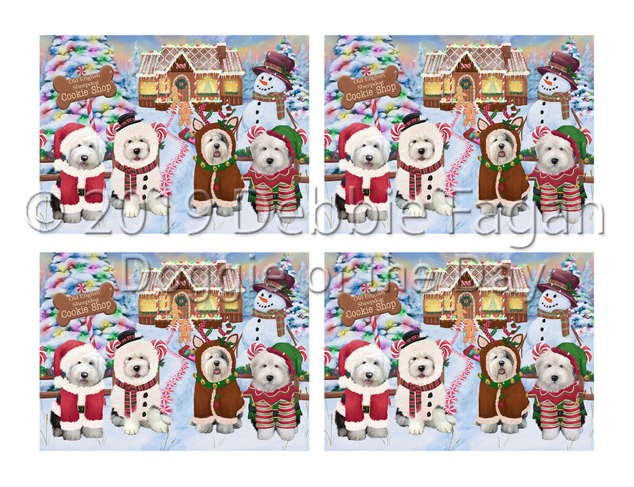 Holiday Gingerbread Cookie Old English Sheepdogs Placemat