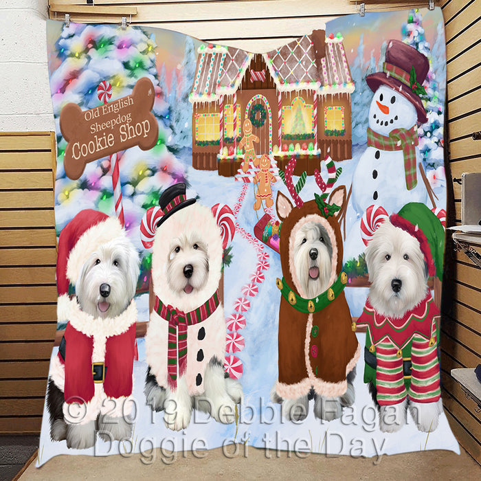 Holiday Gingerbread Cookie Old English Sheepdogs Quilt