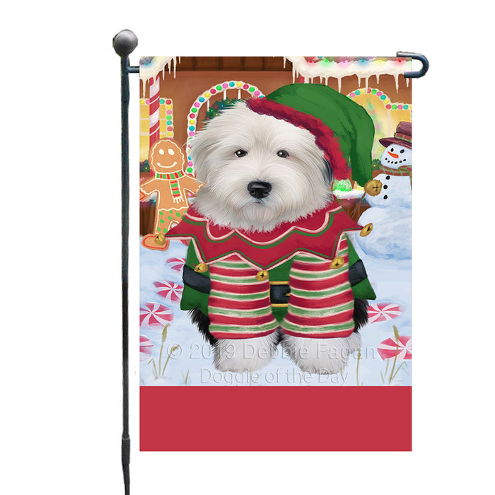 Personalized Gingerbread Candyfest Old English Sheepdog Custom Garden Flag GFLG64106