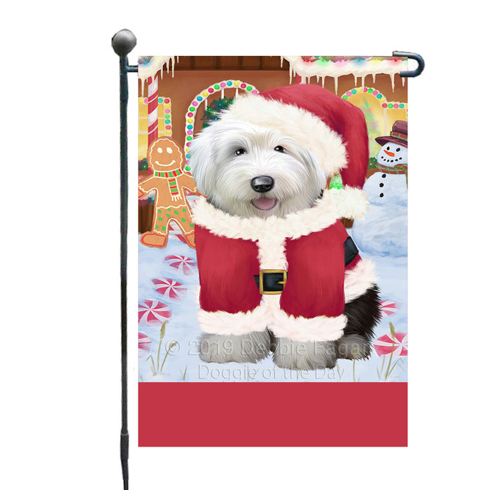 Personalized Gingerbread Candyfest Old English Sheepdog Custom Garden Flag GFLG64108