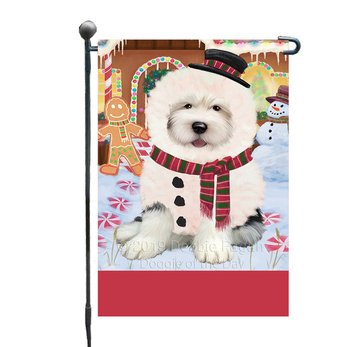 Personalized Gingerbread Candyfest Old English Sheepdog Custom Garden Flag GFLG64109
