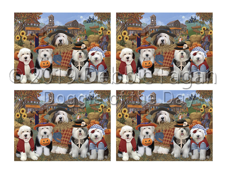 Halloween 'Round Town Old English Sheepdogs Placemat