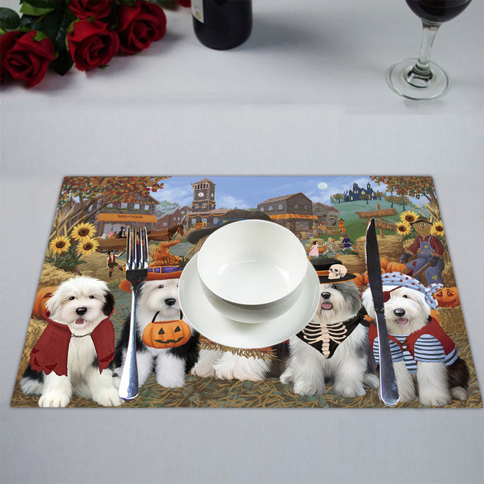 Halloween 'Round Town Old English Sheepdogs Placemat