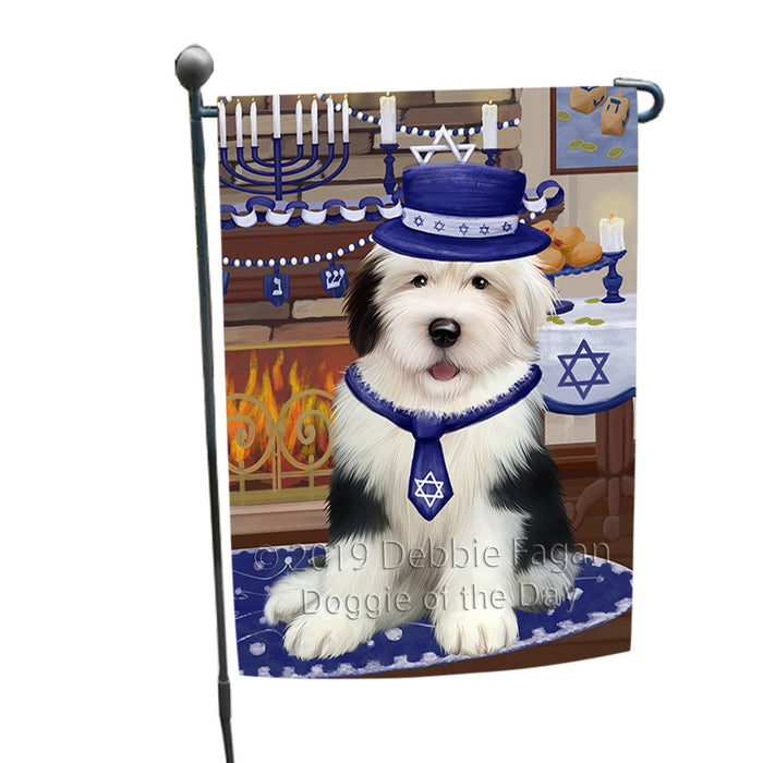 Happy Hanukkah  Old English Sheepdogs Garden Flag GFLG66342