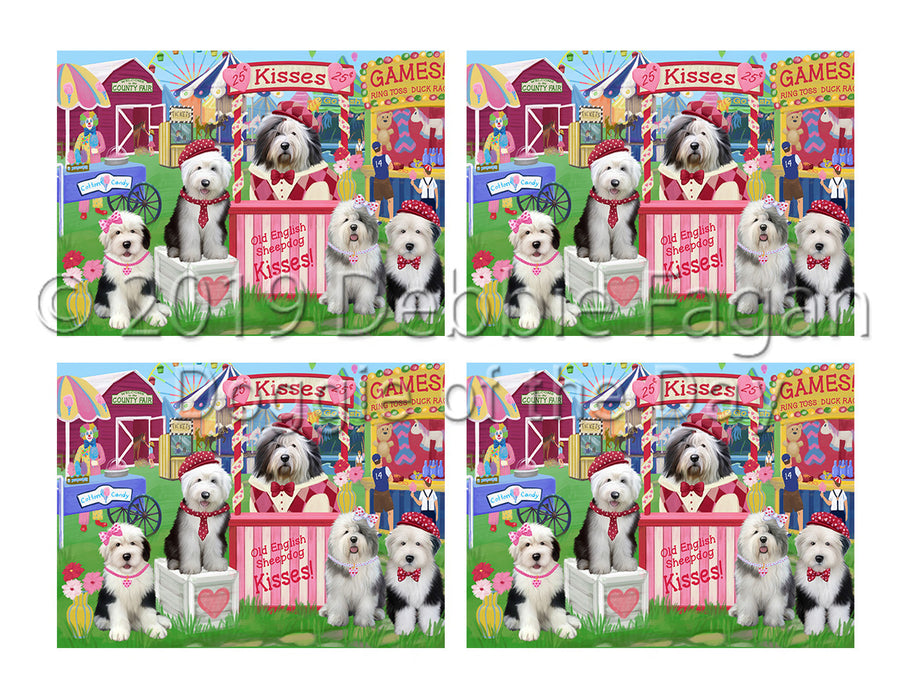 Carnival Kissing Booth Old English Sheepdogs Placemat