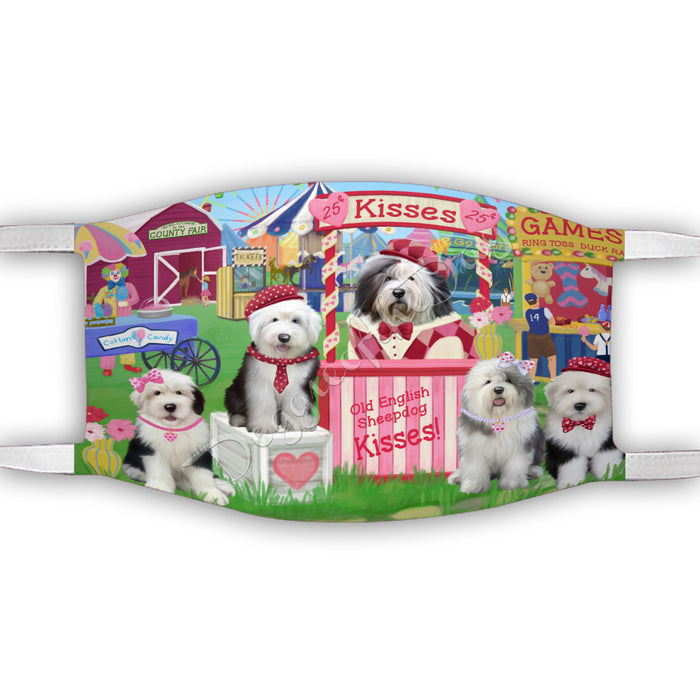 Carnival Kissing Booth Old English Sheepdogs Face Mask FM48064