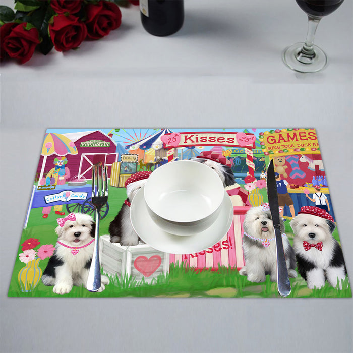 Carnival Kissing Booth Old English Sheepdogs Placemat