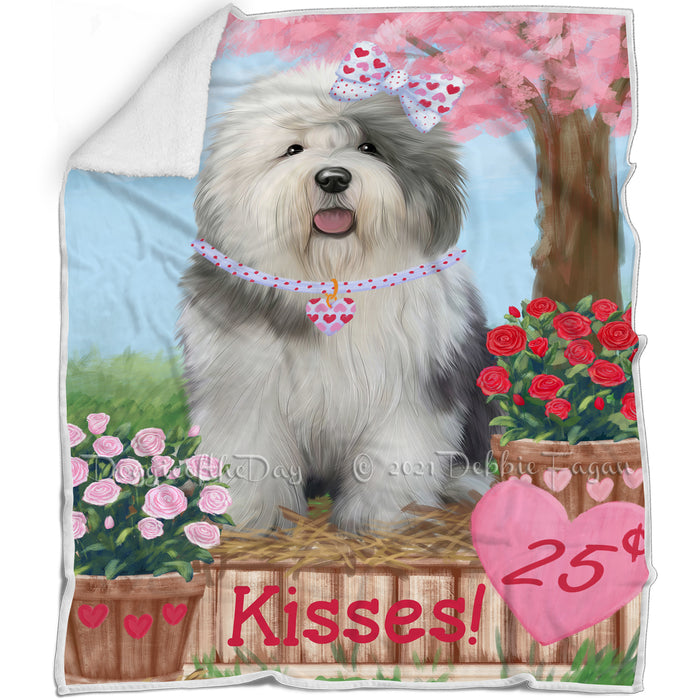 Rosie 25 Cent Kisses Old English Sheepdog Blanket BLNKT123213