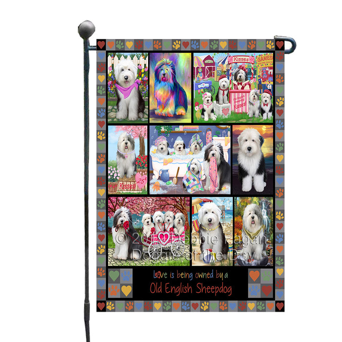 Love is Being Owned Old English Sheepdog Grey Garden Flag GFLG65454