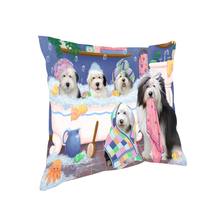 Rub A Dub Dogs In A Tub Old English Sheepdogs Pillow PIL81512