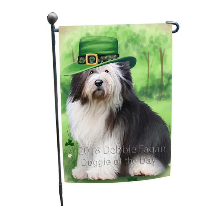 St. Patricks Day Irish Portrait Old English Sheepdog Garden Flag GFLG48749
