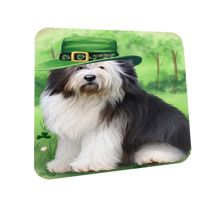 St. Patricks Day Irish Portrait Old English Sheepdog Coasters Set of 4 CST48799