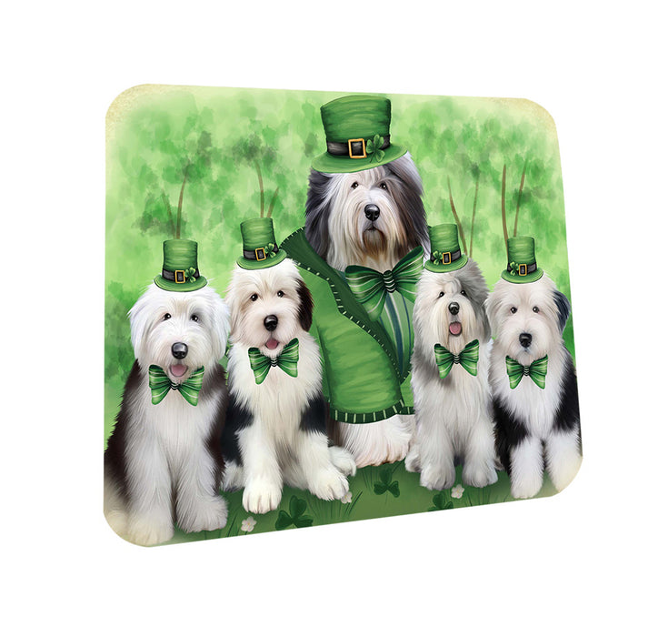 St. Patricks Day Irish Portrait Old English Sheepdogs Coasters Set of 4 CST49292
