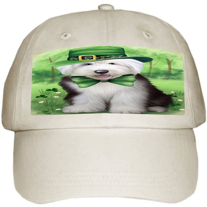 St. Patricks Day Irish Portrait Old English Sheepdog Ball Hat Cap HAT50256