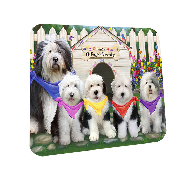 Spring Dog House Old English Sheepdogs Coasters Set of 4 CST49879