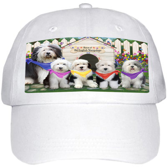 Spring Dog House Old English Sheepdogs Ball Hat Cap HAT53493