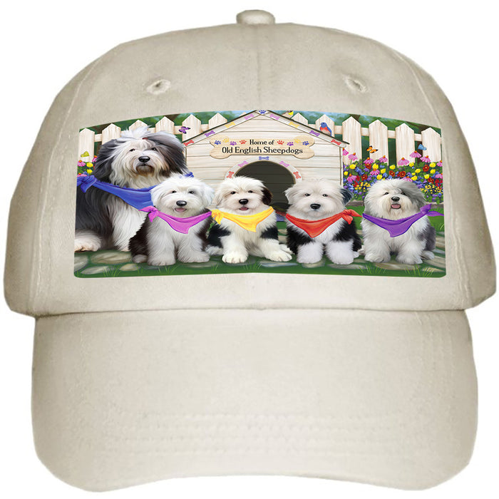 Spring Dog House Old English Sheepdogs Ball Hat Cap HAT53493