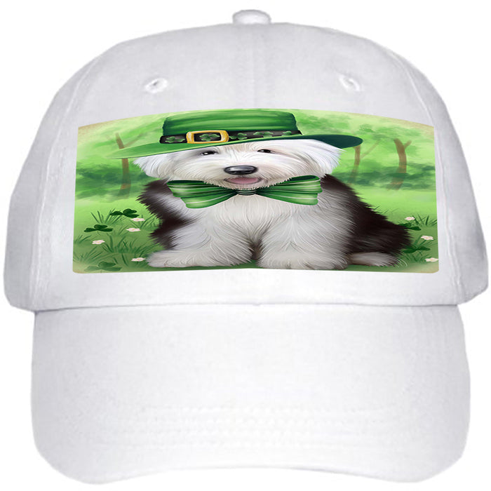 St. Patricks Day Irish Portrait Old English Sheepdog Ball Hat Cap HAT50256