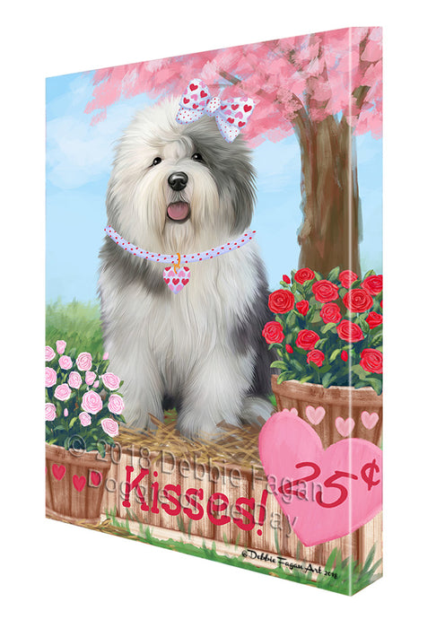 Rosie 25 Cent Kisses Old English Sheepdog Canvas Print Wall Art Décor CVS126017