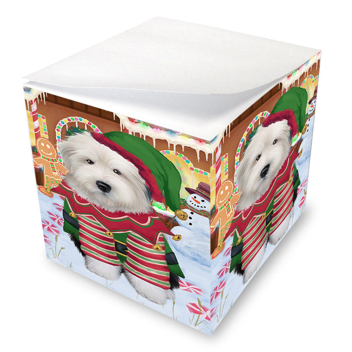 Christmas Gingerbread House Candyfest Old English Sheepdog Note Cube NOC54534