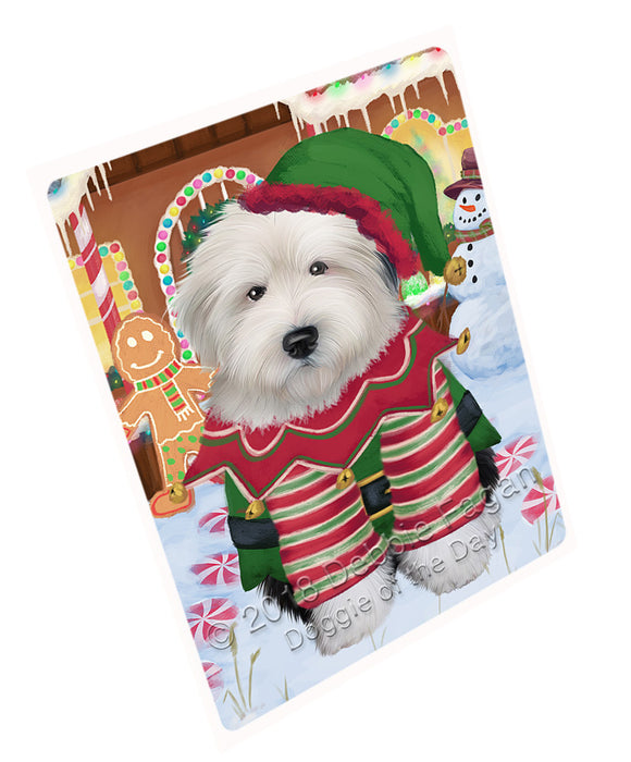 Christmas Gingerbread House Candyfest Old English Sheepdog Magnet MAG74523 (Small 5.5" x 4.25")