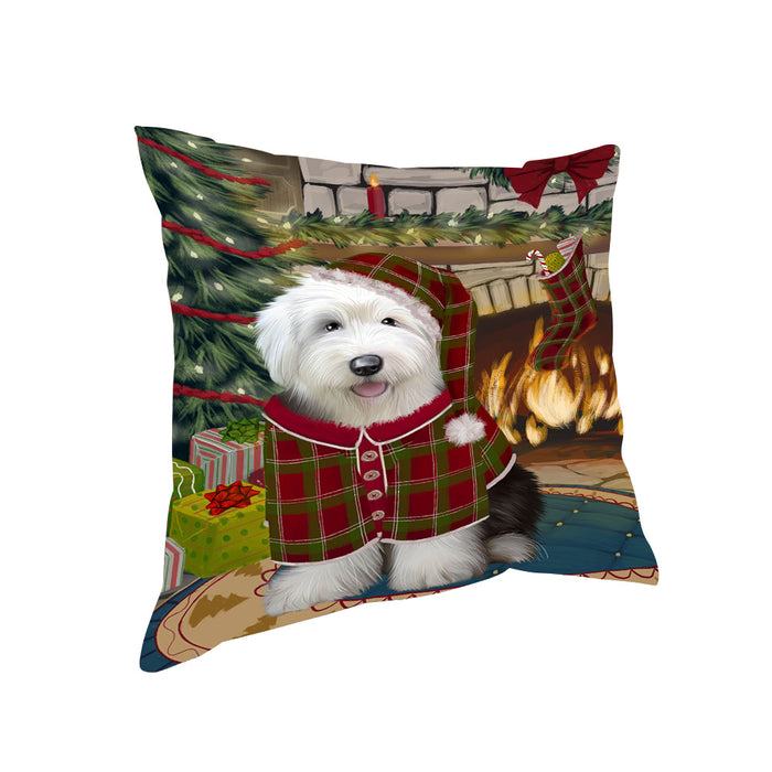 The Stocking was Hung Old English Sheepdog Pillow PIL70400