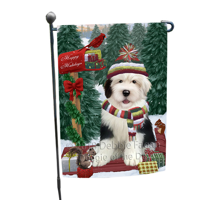 Merry Christmas Woodland Sled Old English Sheepdog Garden Flag GFLG55273