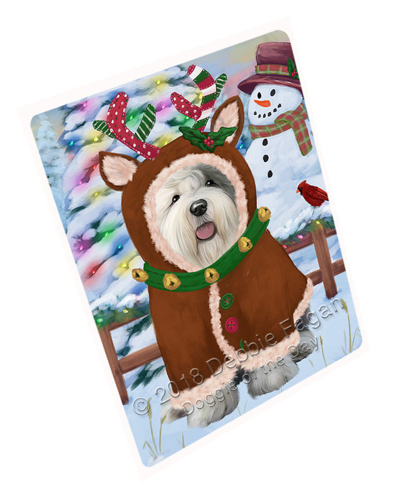 Christmas Gingerbread House Candyfest Old English Sheepdog Large Refrigerator / Dishwasher Magnet RMAG101046