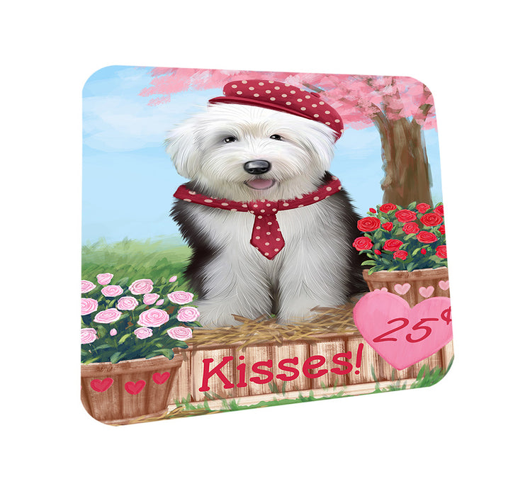 Rosie 25 Cent Kisses Old English Sheepdog Coasters Set of 4 CST55936