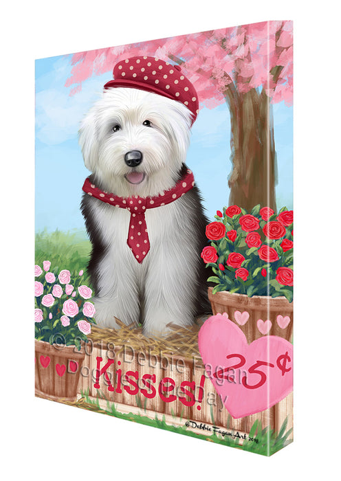 Rosie 25 Cent Kisses Old English Sheepdog Canvas Print Wall Art Décor CVS126026