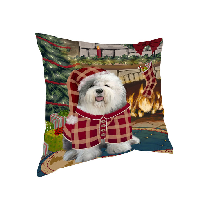 The Stocking was Hung Old English Sheepdog Pillow PIL70408