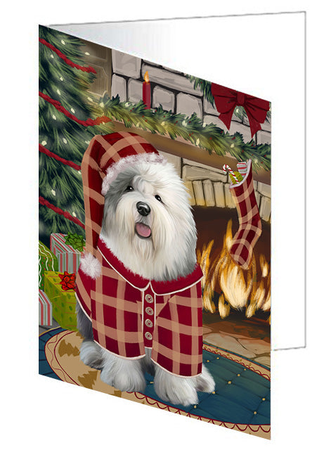 The Stocking was Hung Affenpinscher Dog Handmade Artwork Assorted Pets Greeting Cards and Note Cards with Envelopes for All Occasions and Holiday Seasons GCD69938
