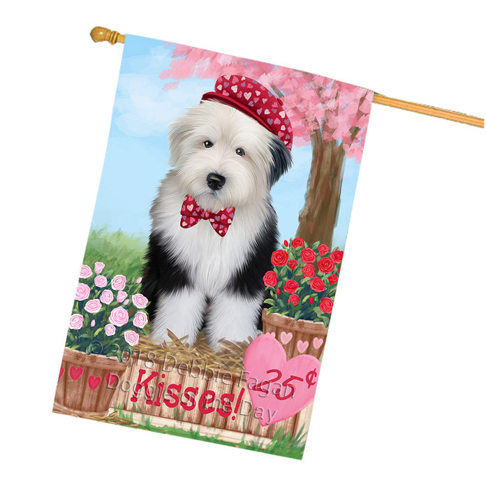 Rosie 25 Cent Kisses Old English Sheepdog House Flag FLG56663