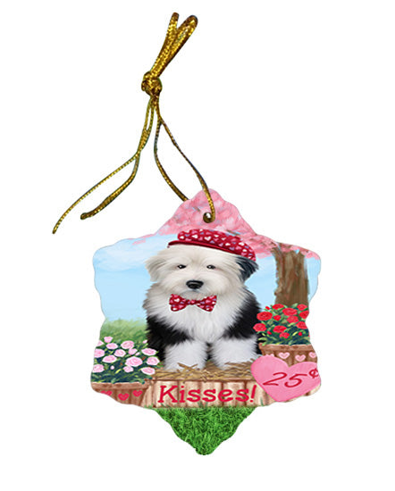 Rosie 25 Cent Kisses Old English Sheepdog Star Porcelain Ornament SPOR56335