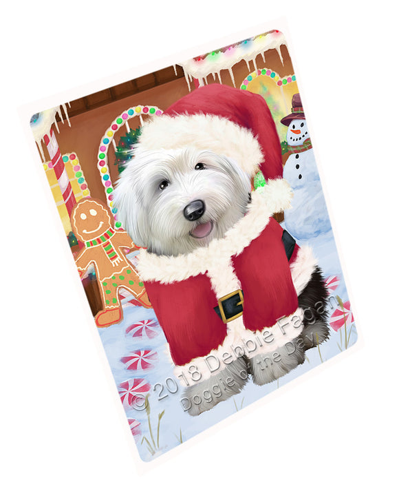 Christmas Gingerbread House Candyfest Old English Sheepdog Magnet MAG74529 (Small 5.5" x 4.25")
