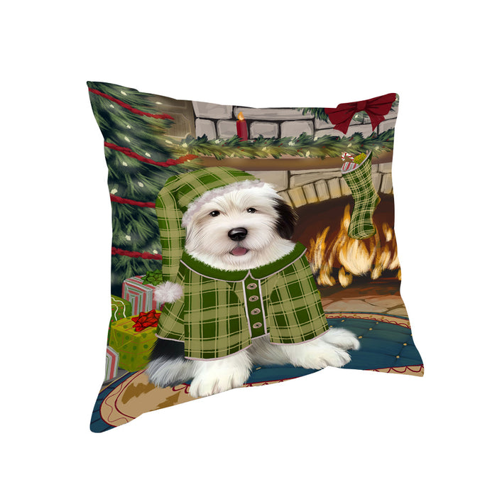 The Stocking was Hung Old English Sheepdog Pillow PIL70412