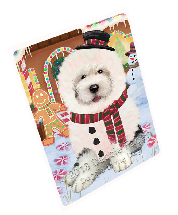 Christmas Gingerbread House Candyfest Old English Sheepdog Magnet MAG74532 (Small 5.5" x 4.25")