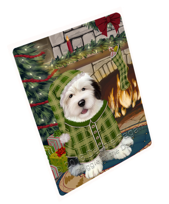 The Stocking was Hung Old English Sheepdog Cutting Board C71250